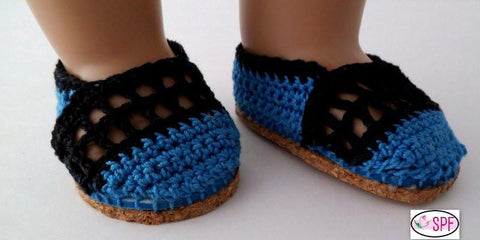 Sweet Pea Fashions Shoes Elena Crocheted Shoes 18" Doll Crochet Pattern Pixie Faire