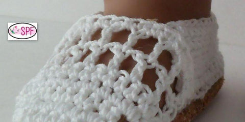 Sweet Pea Fashions Shoes Elena Crocheted Shoes 18" Doll Crochet Pattern Pixie Faire