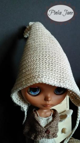 Pinku Jane Blythe/Pullip Elfin Pointed Hat Crochet Pattern For 12" Blythe Dolls Pixie Faire