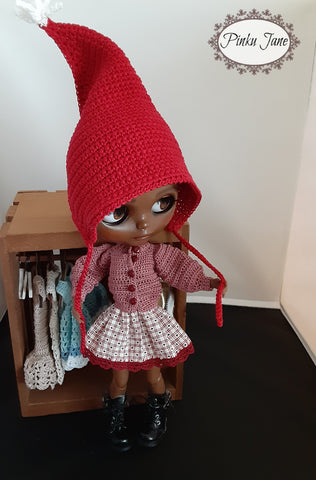 Pinku Jane Blythe/Pullip Elfin Pointed Hat Crochet Pattern For 12" Blythe Dolls Pixie Faire