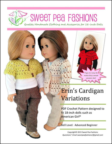 Sweet Pea Fashions Crochet Erin's Cardigan Variations Crochet Pattern Pixie Faire