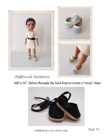 Eden Ava H4H/Les Cheries Espadrilles for 13-14.5" Dolls Pixie Faire