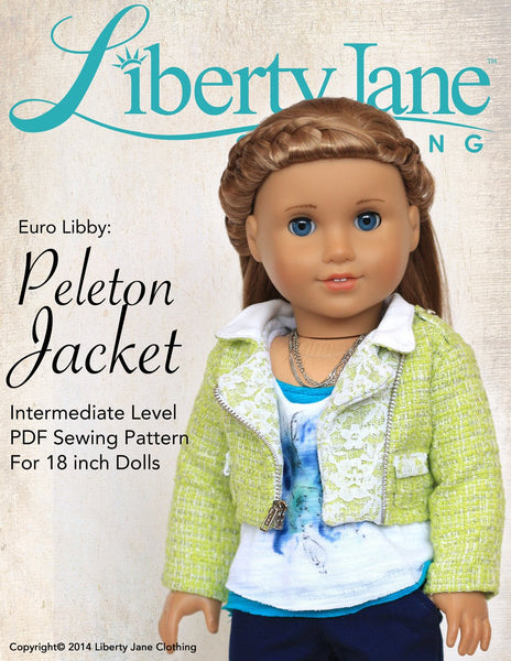 Liberty Jane Peleton Jacket 18 inch Doll Clothes Pattern PDF Download