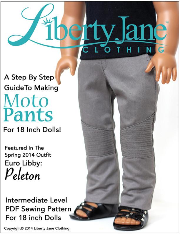 Liberty Jane 18 Inch Modern Moto Pants Pattern 18" Doll Clothes Pixie Faire