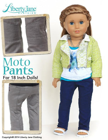 Liberty Jane 18 Inch Modern Moto Pants Pattern 18" Doll Clothes Pixie Faire