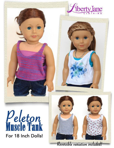 Liberty Jane 18 Inch Modern Peleton Muscle Tank Top 18" Doll Clothes Pattern Pixie Faire