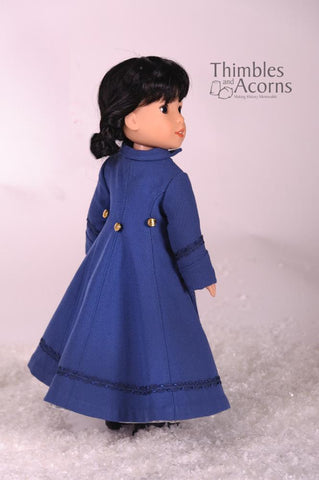 Thimbles and Acorns WellieWishers Long Winter Coat and Hood 14.5" Doll Clothes Pattern Pixie Faire