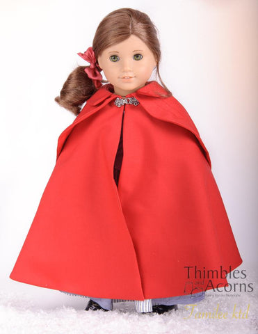 Thimbles and Acorns 18 Inch Historical Irish Kinsale Cloak 18" Doll Clothes Pattern Pixie Faire