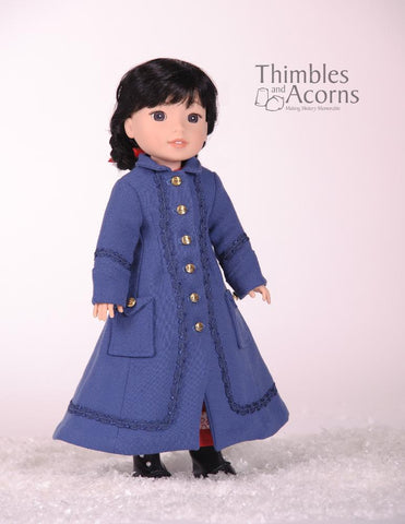 Thimbles and Acorns WellieWishers Long Winter Coat and Hood 14.5" Doll Clothes Pattern Pixie Faire