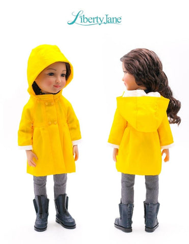 Liberty Jane Ruby Red Fashion Friends Pepper Hill Raincoat 14.5-15 inch Doll Clothes Pattern Pixie Faire