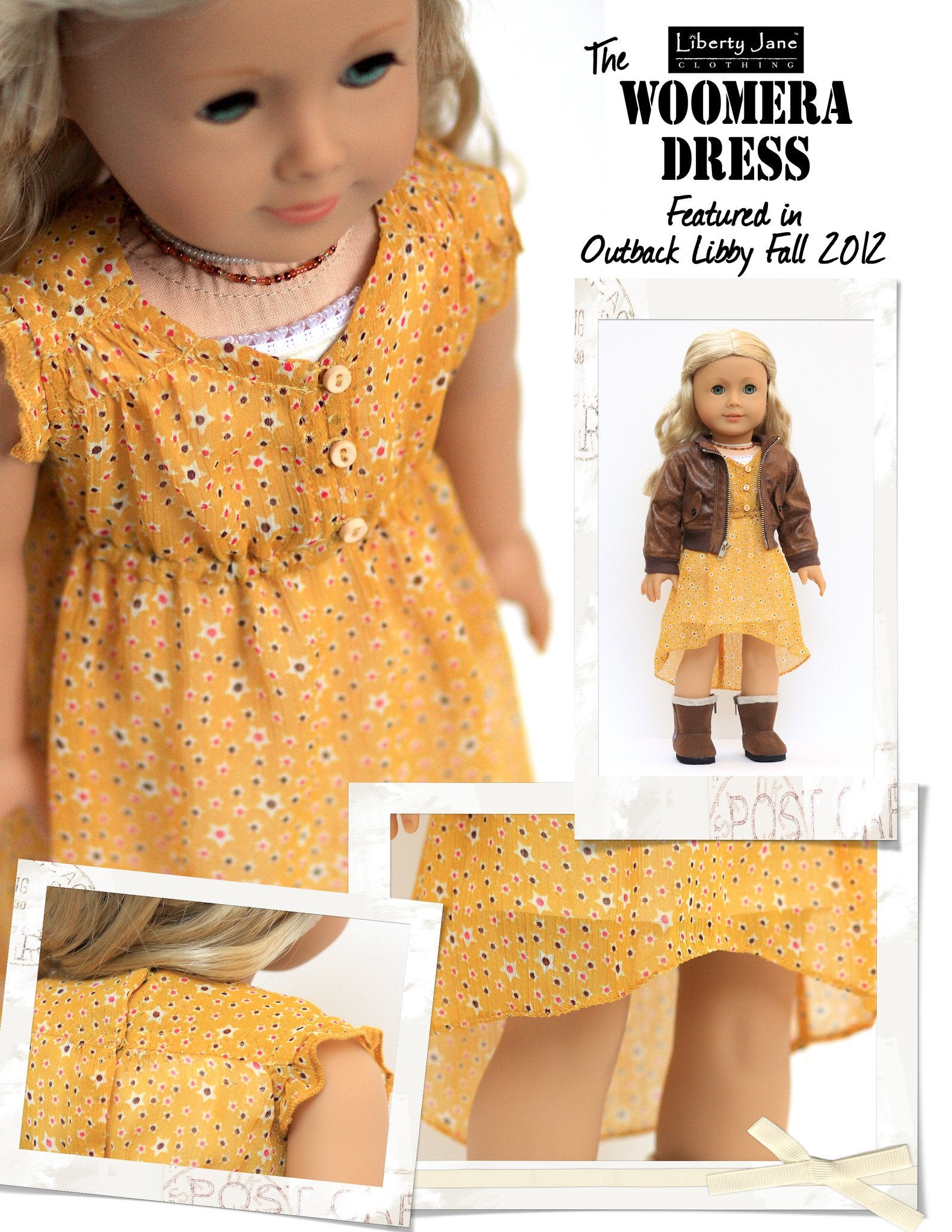 Liberty Jane 18 Inch Modern Woomera Dress 18" Doll Clothes Pattern Pixie Faire