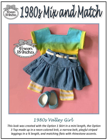 Forever 18 Inches 18 Inch Historical 1980s Mix and Match 18" Doll Clothes Pattern Pixie Faire