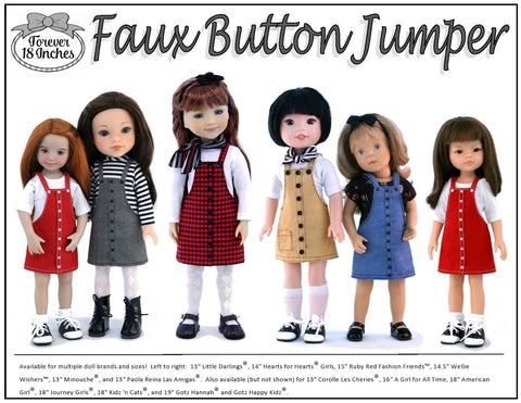 Forever 18 Inches Ruby Red Fashion Friends Faux Button Jumper Doll Clothes Pattern For Ruby Red Fashion Friends Pixie Faire