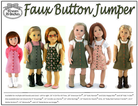 Forever 18 Inches Ruby Red Fashion Friends Faux Button Jumper Doll Clothes Pattern For Ruby Red Fashion Friends Pixie Faire