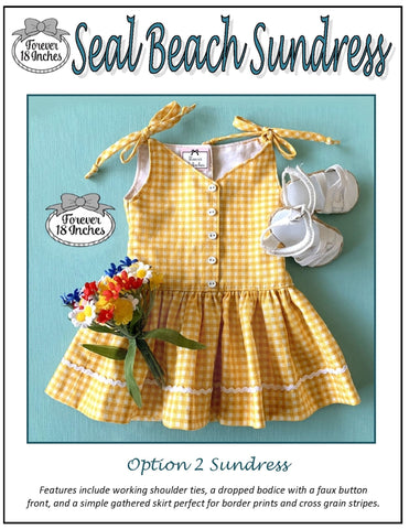 Forever 18 Inches 18 Inch Modern Seal Beach Sundress 18" Doll Clothes Pattern Pixie Faire