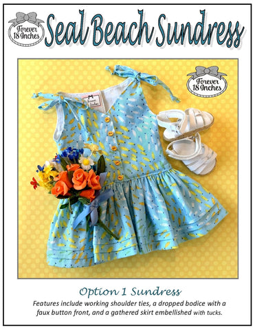 Forever 18 Inches 18 Inch Modern Seal Beach Sundress 18" Doll Clothes Pattern Pixie Faire