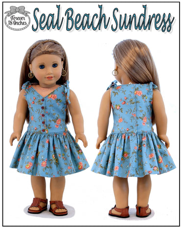 Forever 18 Inches 18 Inch Modern Seal Beach Sundress 18" Doll Clothes Pattern Pixie Faire