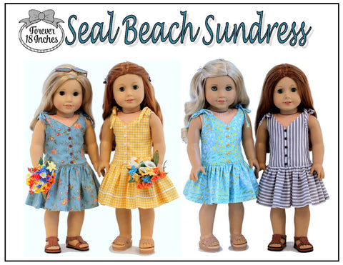 Forever 18 Inches 18 Inch Modern Seal Beach Sundress 18" Doll Clothes Pattern Pixie Faire