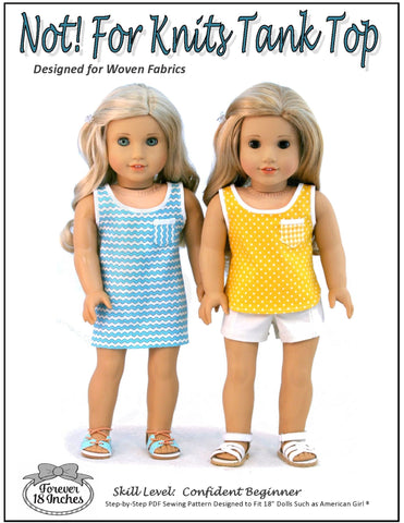 Forever 18 Inches 18 Inch Modern NOT!  For Knits Tank Top 18" Doll Clothes Pixie Faire