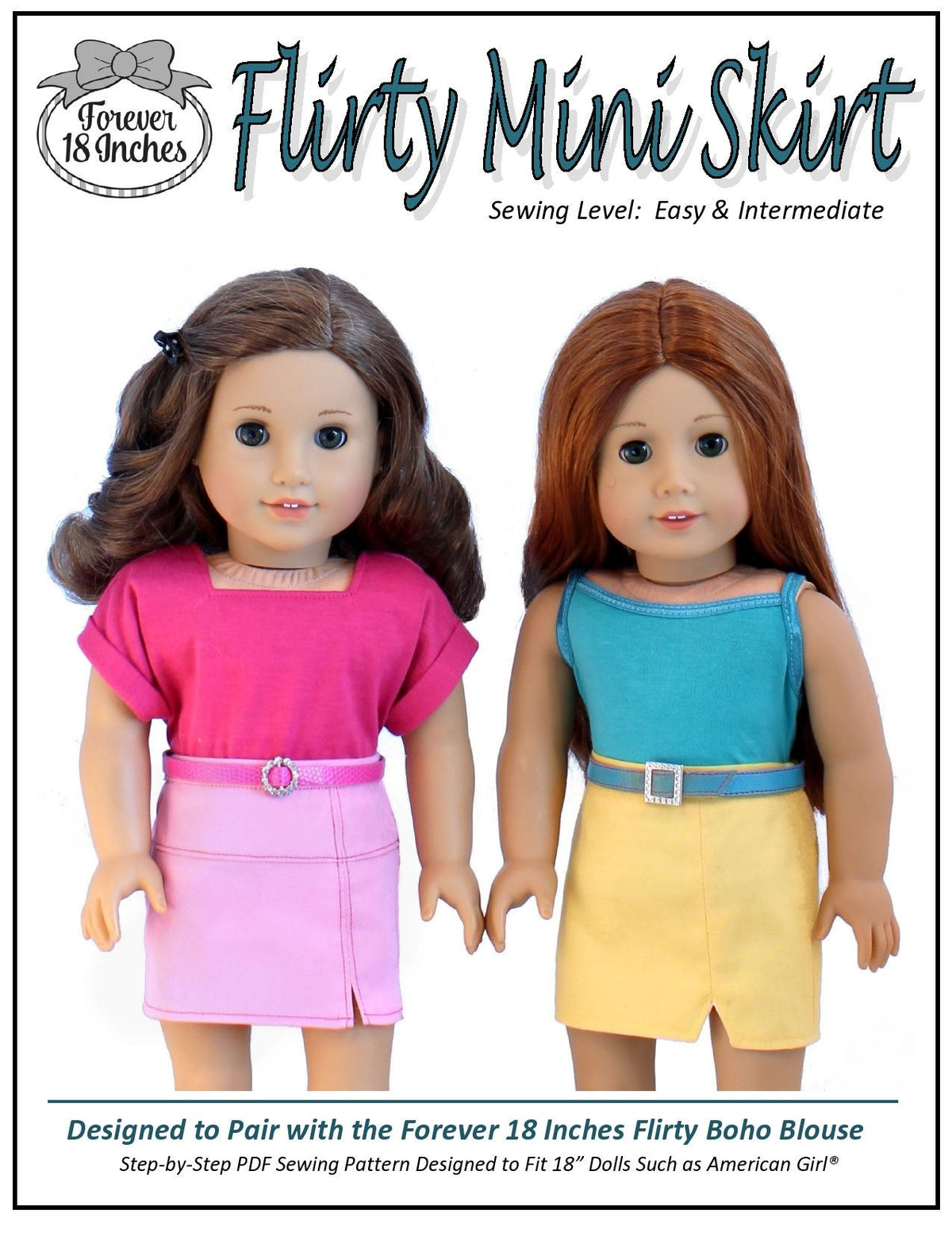 Forever 18 Inches 18 Inch Modern Flirty Boho Blouse and Mini Skirt BUNDLE 18" Doll Clothes Pixie Faire