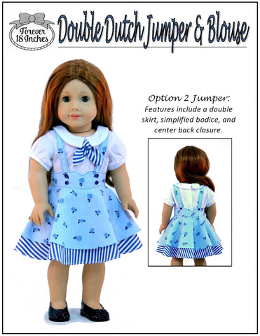 Forever 18 Inches 18 inch Historical Double Dutch Jumper and Blouse 18" Doll Clothes Pattern Pixie Faire