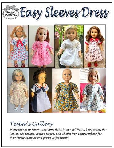 Forever 18 Inches 18 Inch Modern Easy Sleeves Dress 18" Doll Clothes Pattern Pixie Faire