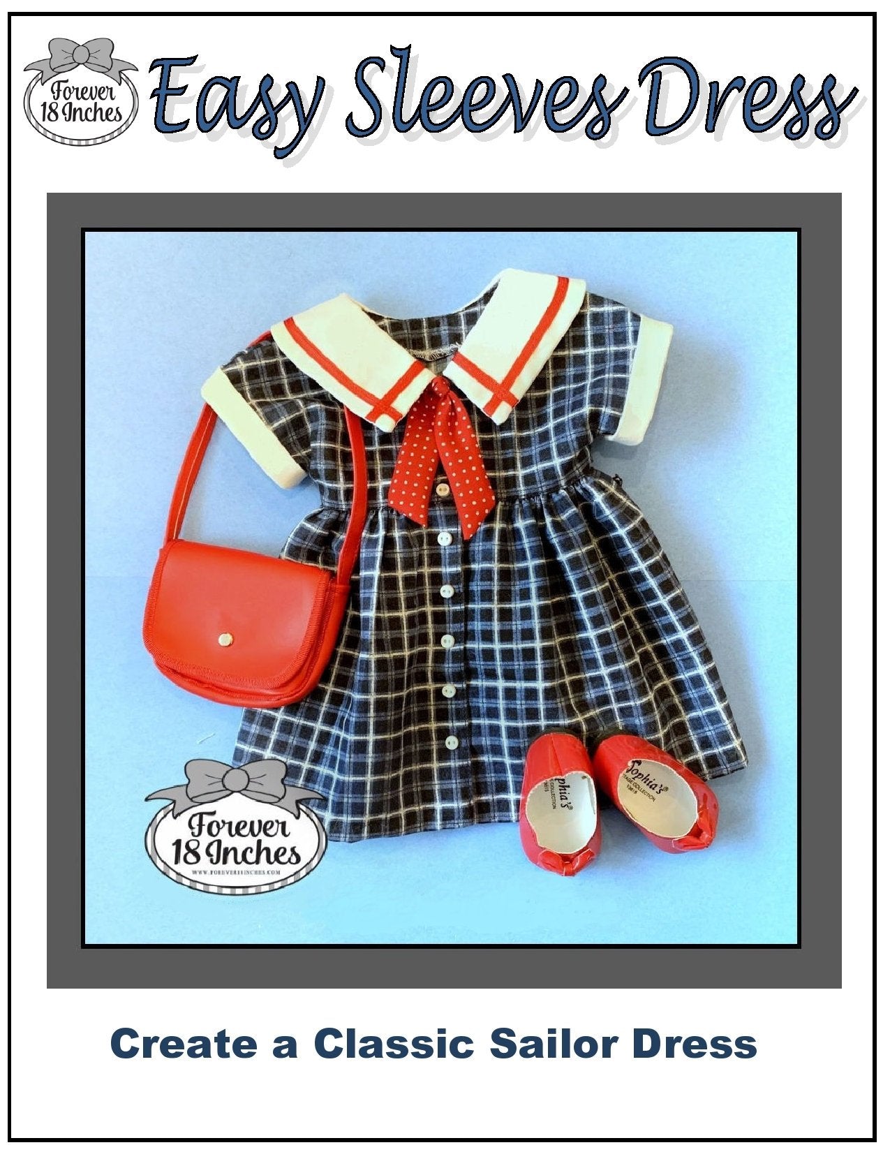 Forever 18 Inches 18 Inch Modern Easy Sleeves Dress 18" Doll Clothes Pattern Pixie Faire