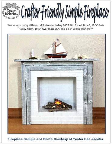 Forever 18 Inches 18 Inch Modern Crafter-Friendly Fireplaces for 14" - 19" Dolls Pixie Faire