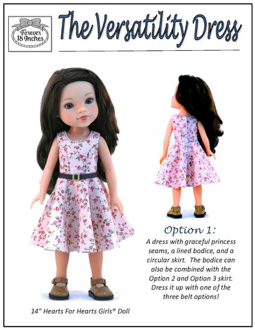 Forever 18 Inches WellieWishers The Versatility Dress 14-15" Doll Clothes Pattern Pixie Faire