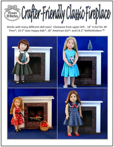 Forever 18 Inches 18 Inch Modern Crafter-Friendly Fireplaces for 14" - 19" Dolls Pixie Faire