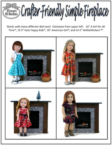 Forever 18 Inches 18 Inch Modern Crafter-Friendly Fireplaces for 14" - 19" Dolls Pixie Faire