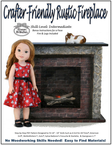 Forever 18 Inches 18 Inch Modern Crafter-Friendly Fireplaces for 14" - 19" Dolls Pixie Faire