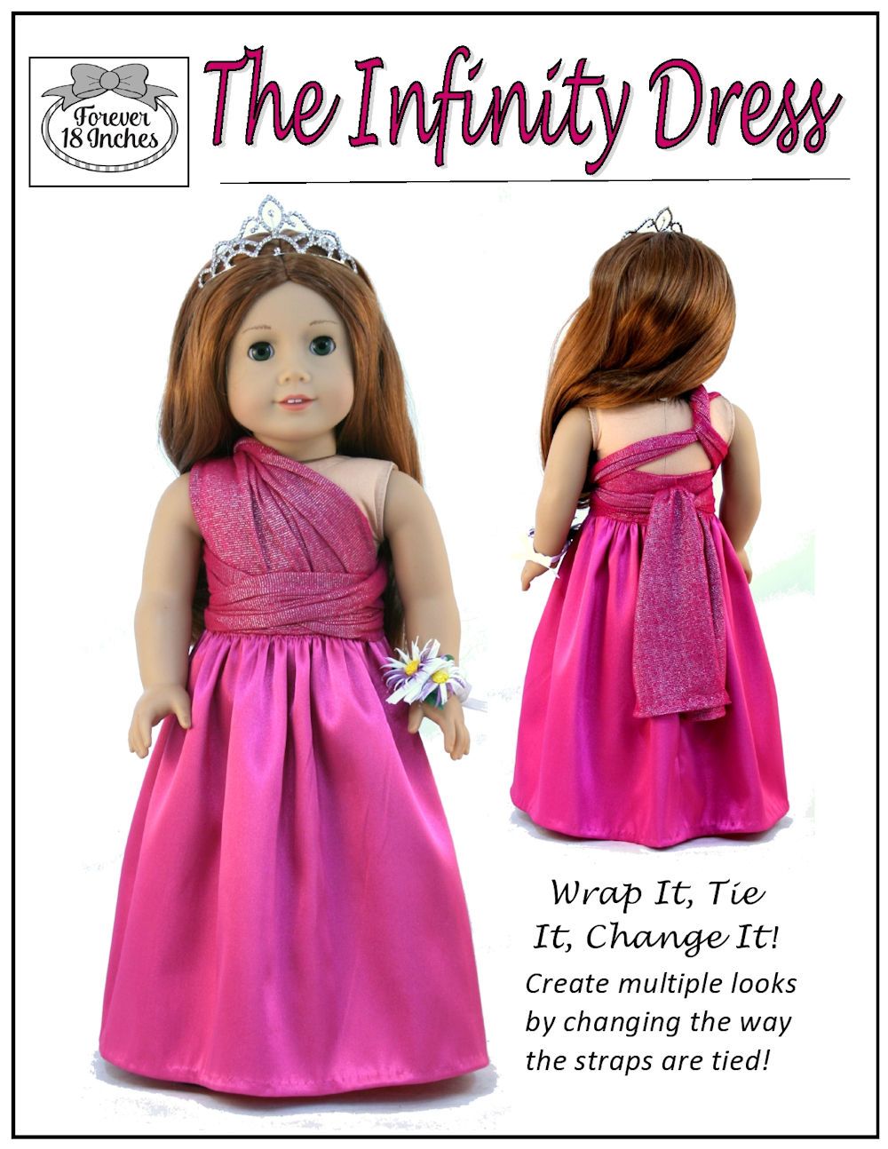 Forever 18 Inches 18 Inch Modern Infinity Dress 18" Doll Clothes Pattern Pixie Faire