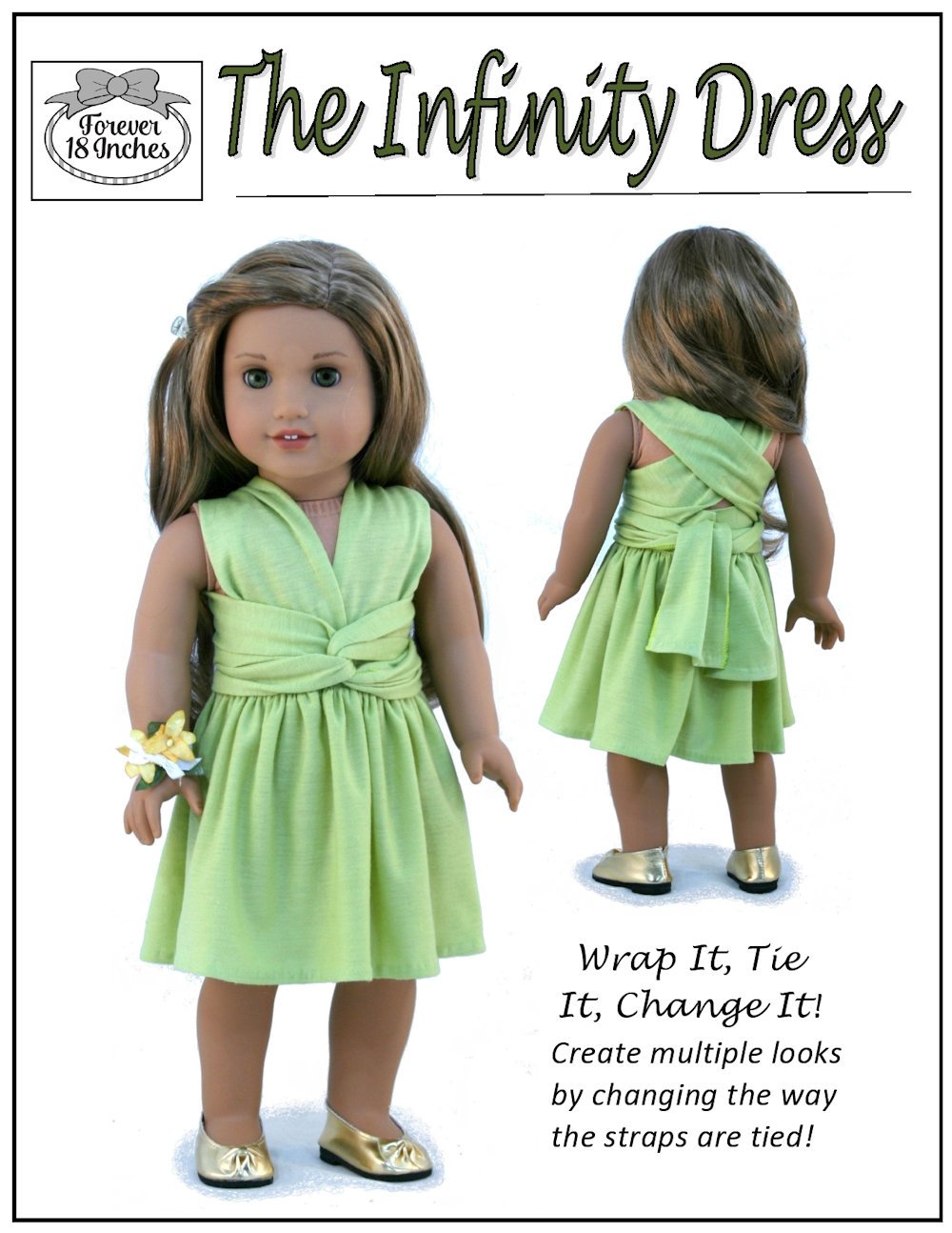 Forever 18 Inches 18 Inch Modern Infinity Dress 18" Doll Clothes Pattern Pixie Faire