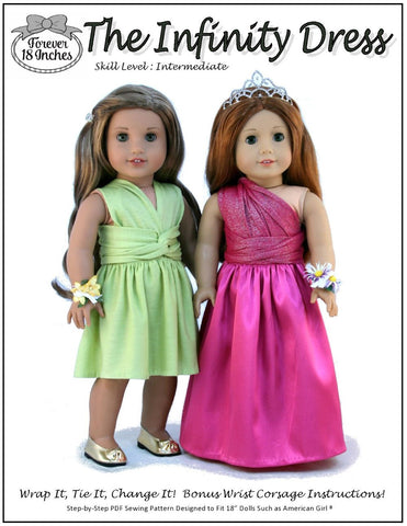 Forever 18 Inches 18 Inch Modern Infinity Dress 18" Doll Clothes Pattern Pixie Faire