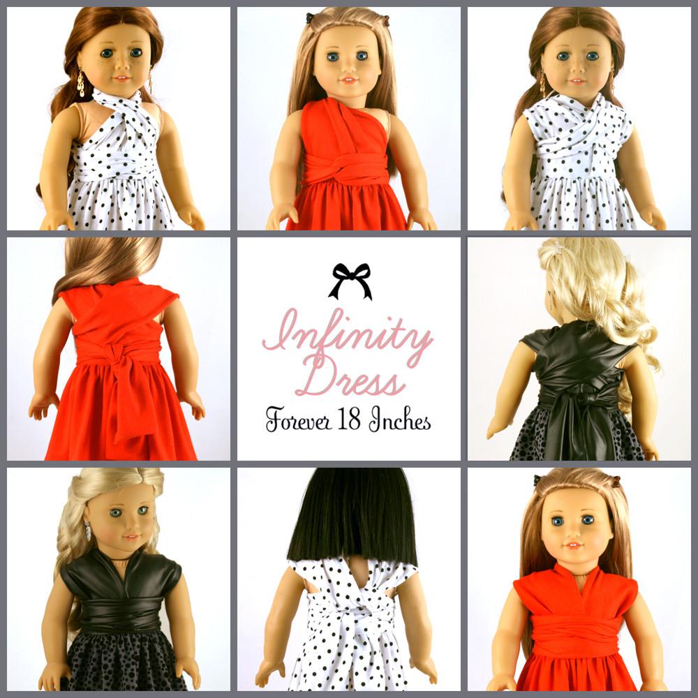 Forever 18 Inches 18 Inch Modern Infinity Dress 18" Doll Clothes Pattern Pixie Faire
