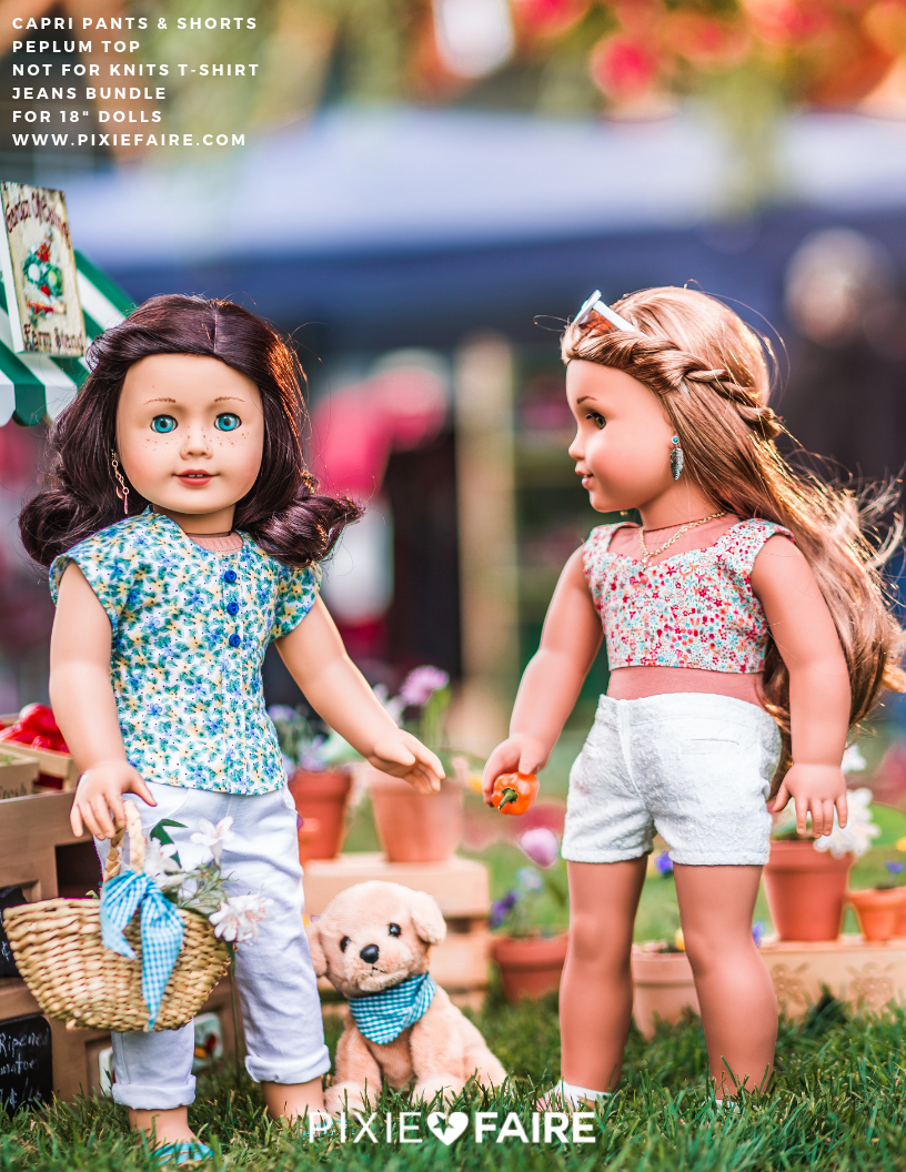 Forever 18 Inches 18 Inch Modern NOT!  For Knits Tee-Shirt 18" Doll Clothes Pattern Pixie Faire