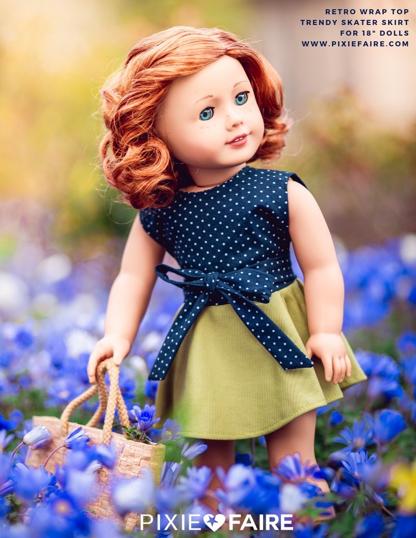 Forever 18 Inches 18 Inch Modern Retro Wrap Top 18" Doll Clothes Pixie Faire