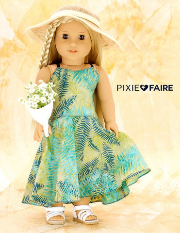 Forever 18 Inches 18 Inch Modern Serenade Maxi Dress 18" Doll Clothes Pattern Pixie Faire