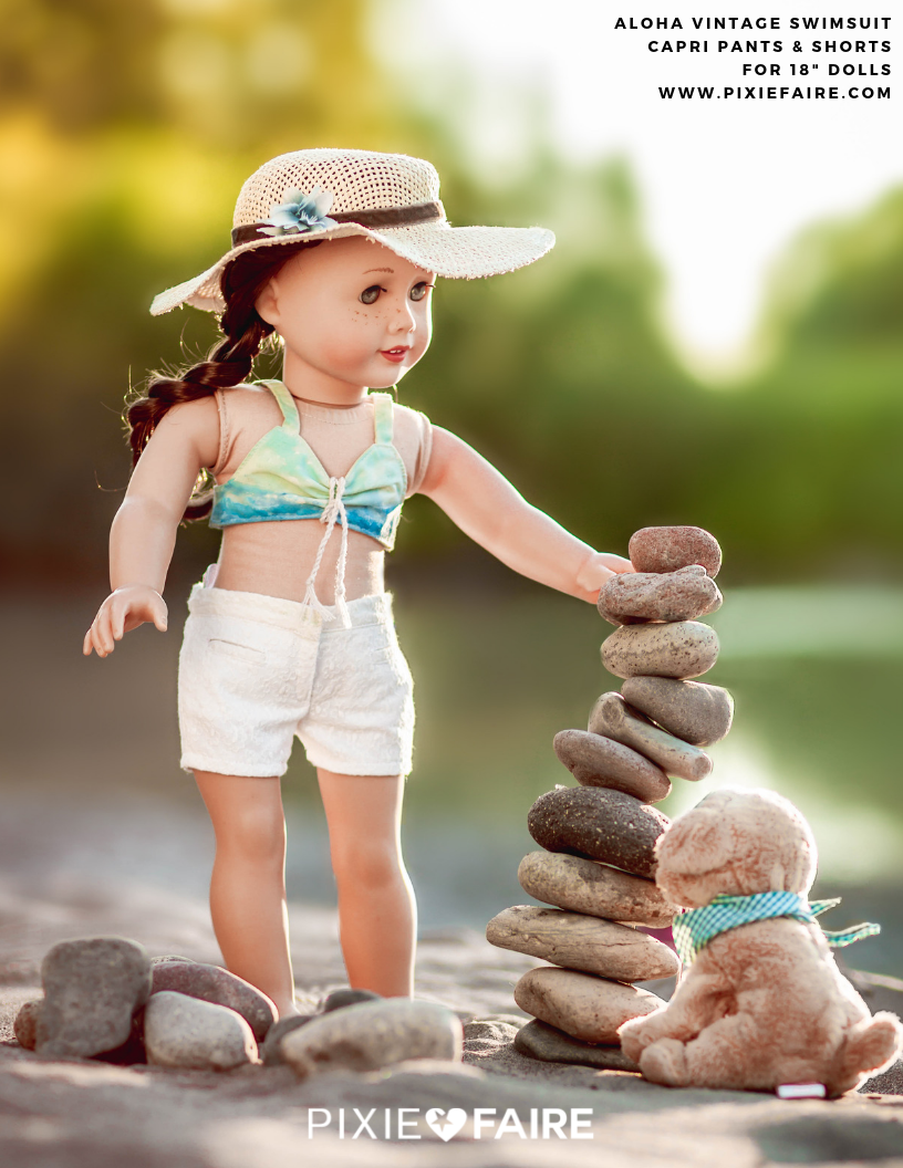 Liberty Jane 18 Inch Modern Capri and Shorts 18" Doll Clothes Pattern Pixie Faire