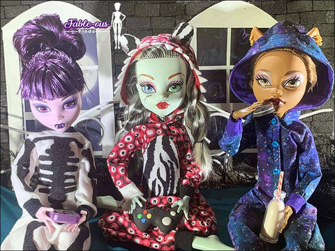 Fable-ous Finds Monster High Fanciful Pajamas with Sleep Mask Pattern for 17 Inch Fashion Dolls Pixie Faire