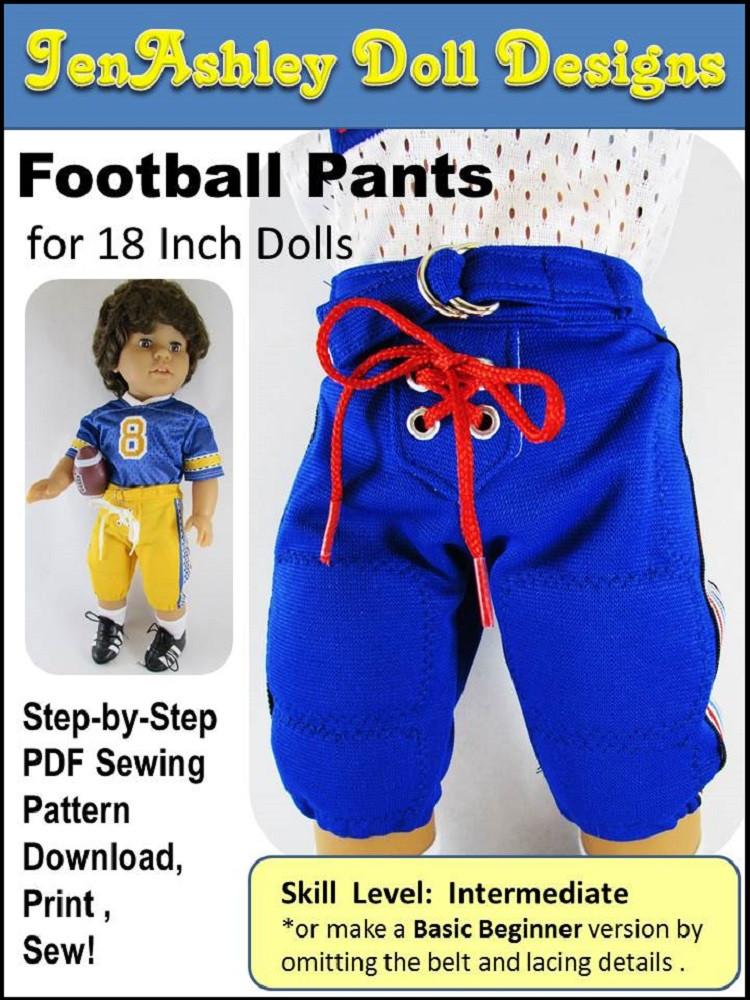 Jen Ashley Doll Designs 18 Inch Modern Football Pants 18" Doll Clothes Pixie Faire