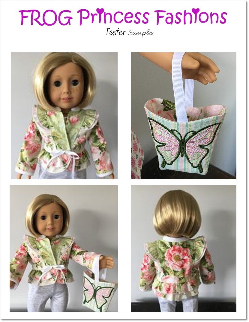Frog Princess Fashions 18 Inch Modern Ruffles and Glam Jacket 18" Doll Clothes Pattern Pixie Faire