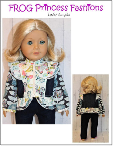 Frog Princess Fashions 18 Inch Modern Ruffles and Glam Jacket 18" Doll Clothes Pattern Pixie Faire