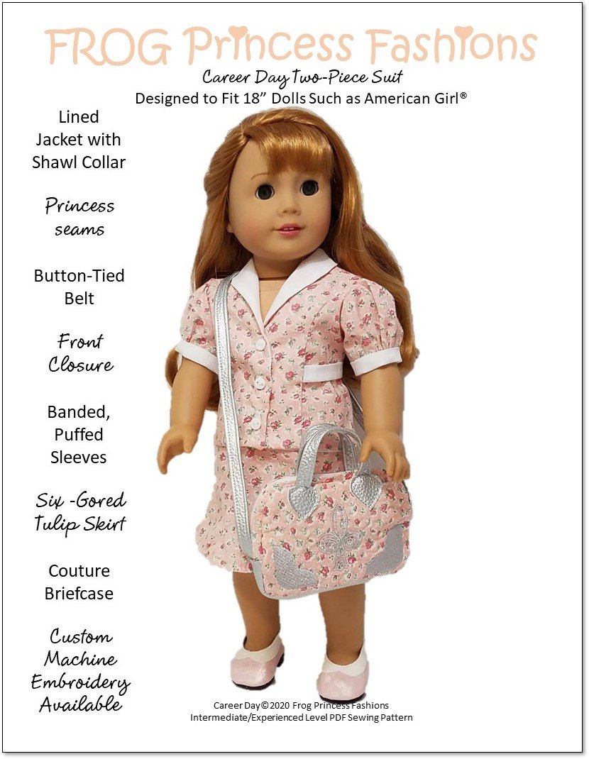 Frog Princess Fashions 18 Inch Modern Career Day 18" Doll Clothes Pattern Pixie Faire