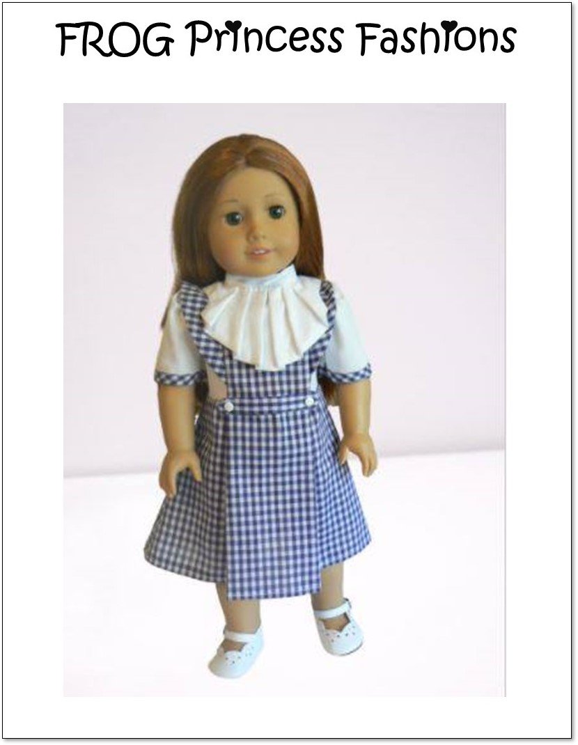 Frog Princess Fashions 18 Inch Modern Highlands Holiday Tartan Dress 18" Doll Clothes Pattern Pixie Faire
