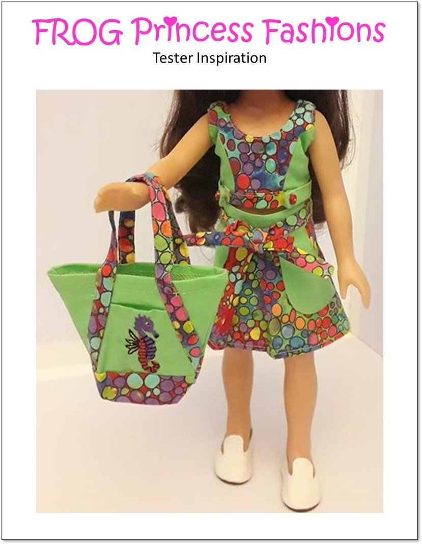 Frog Princess Fashions Machine Embroidery Design Key West Machine Embroidery Design Set For 14.5" Doll Clothes Pixie Faire