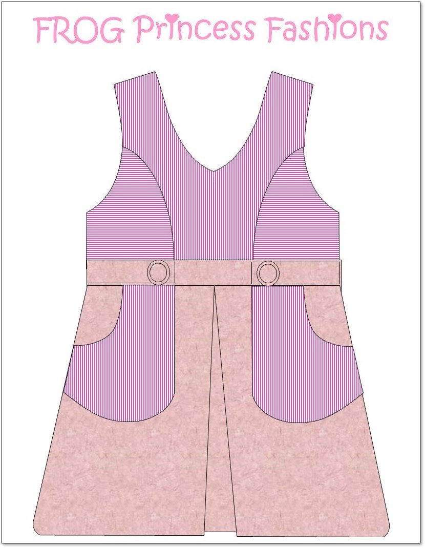 Frog Princess Fashions 18 Inch Modern Key West Wrap Dress, Top, Skirt, and Bag 18" Doll Clothes Pattern Pixie Faire