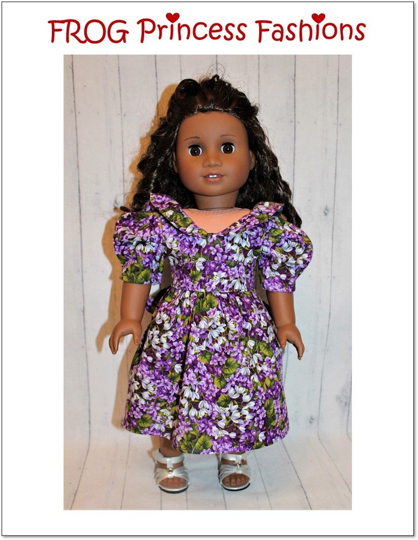Frog Princess Fashions 18 Inch Historical Party Like It's 1985 18" Doll Clothes Pattern Pixie Faire
