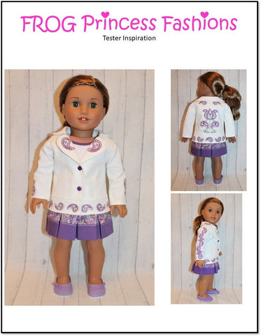 Frog Princess Fashions 18 Inch Modern Paisley, Please! Jacket 18" Doll Clothes Pattern Pixie Faire